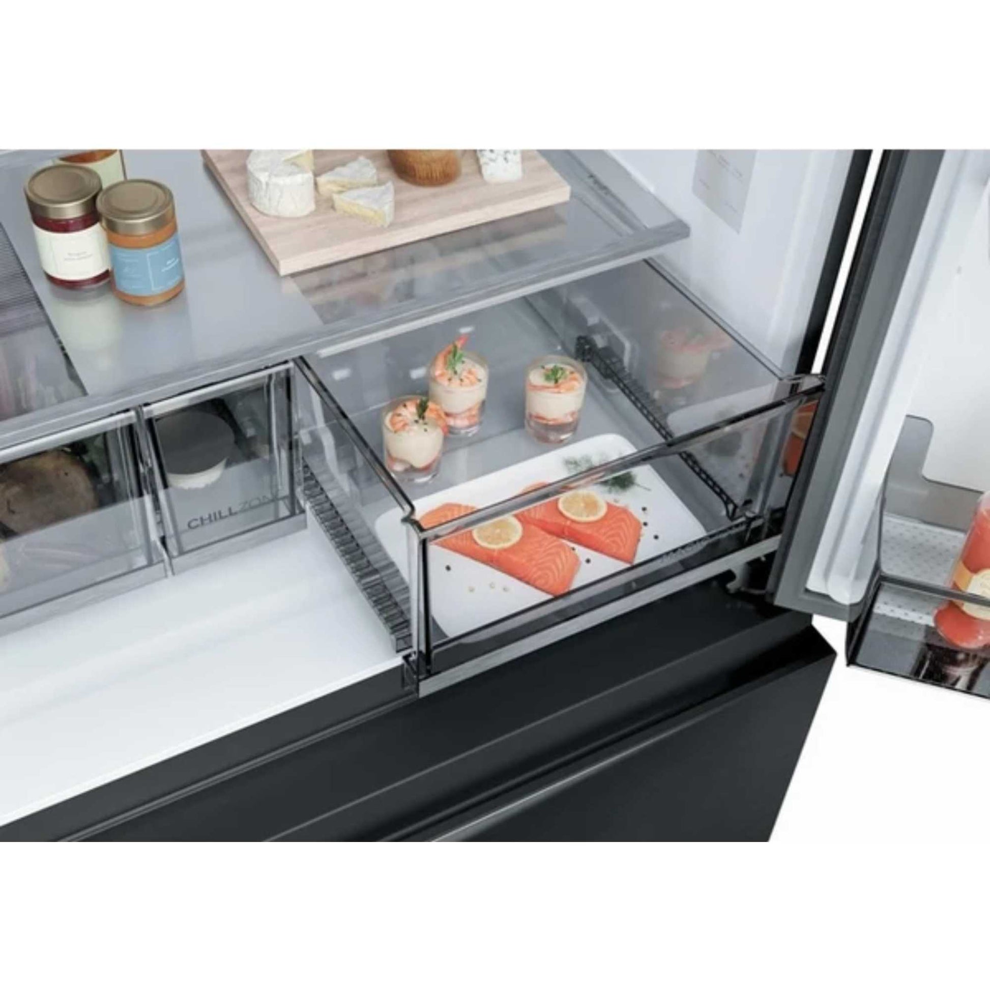 Haier Horizon Collection American Style Fridge Freezer - Black - HFR59F18CWMB