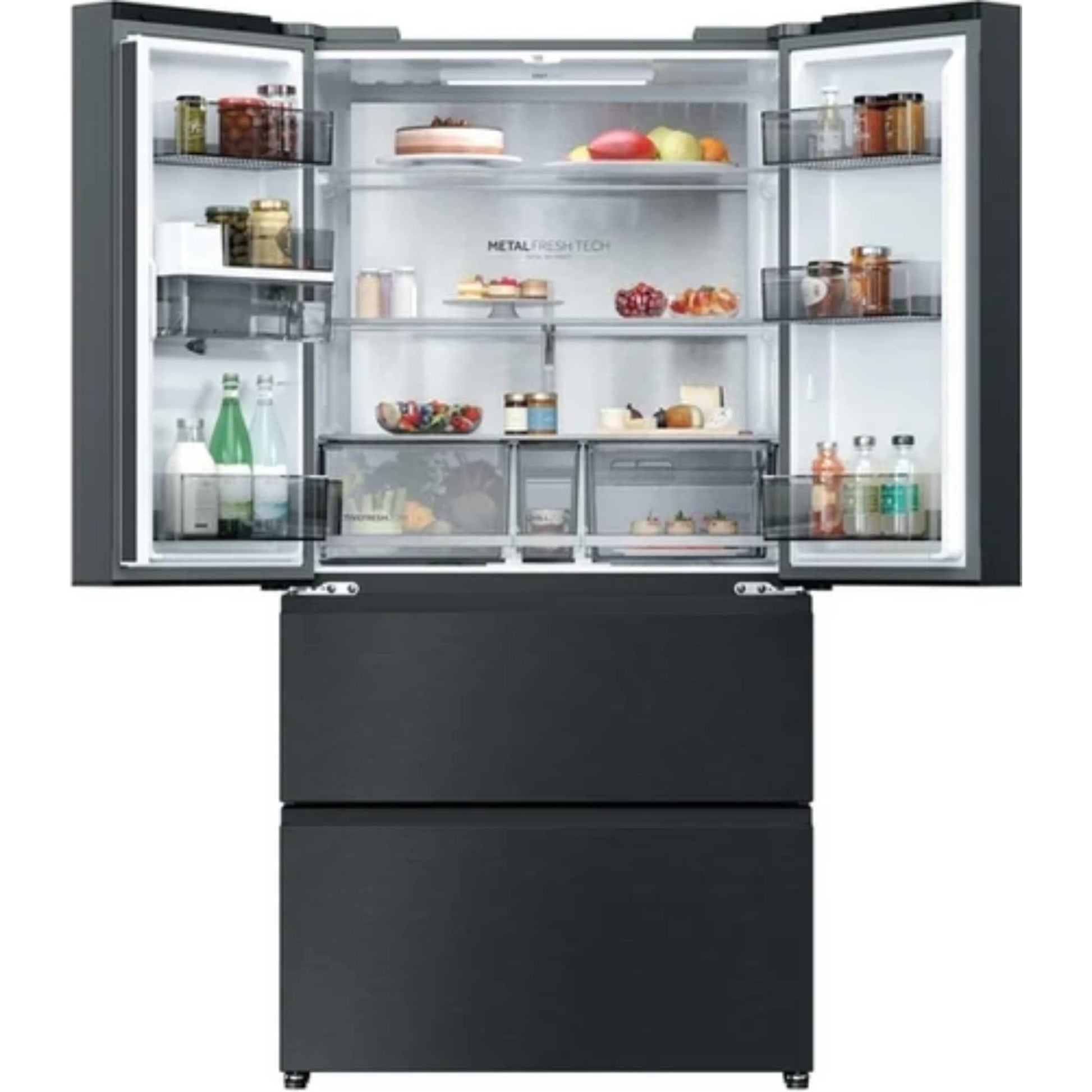 Haier Horizon Collection American Style Fridge Freezer - Black - HFR59F18CWMB