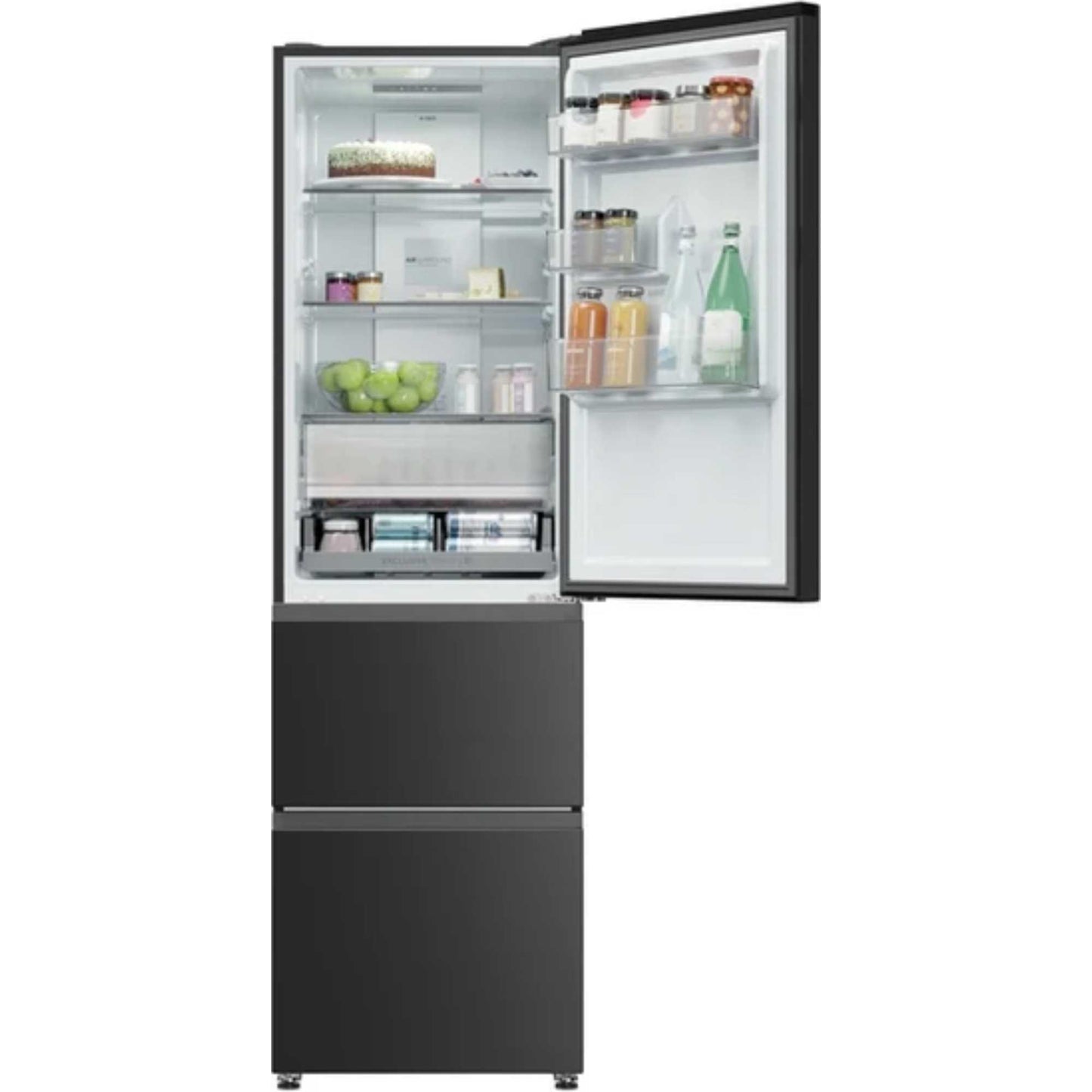 Haier 3D 55 Series 3 Fridge Freezer 60/40 NoFrost - Black - HTR3518ENMTK
