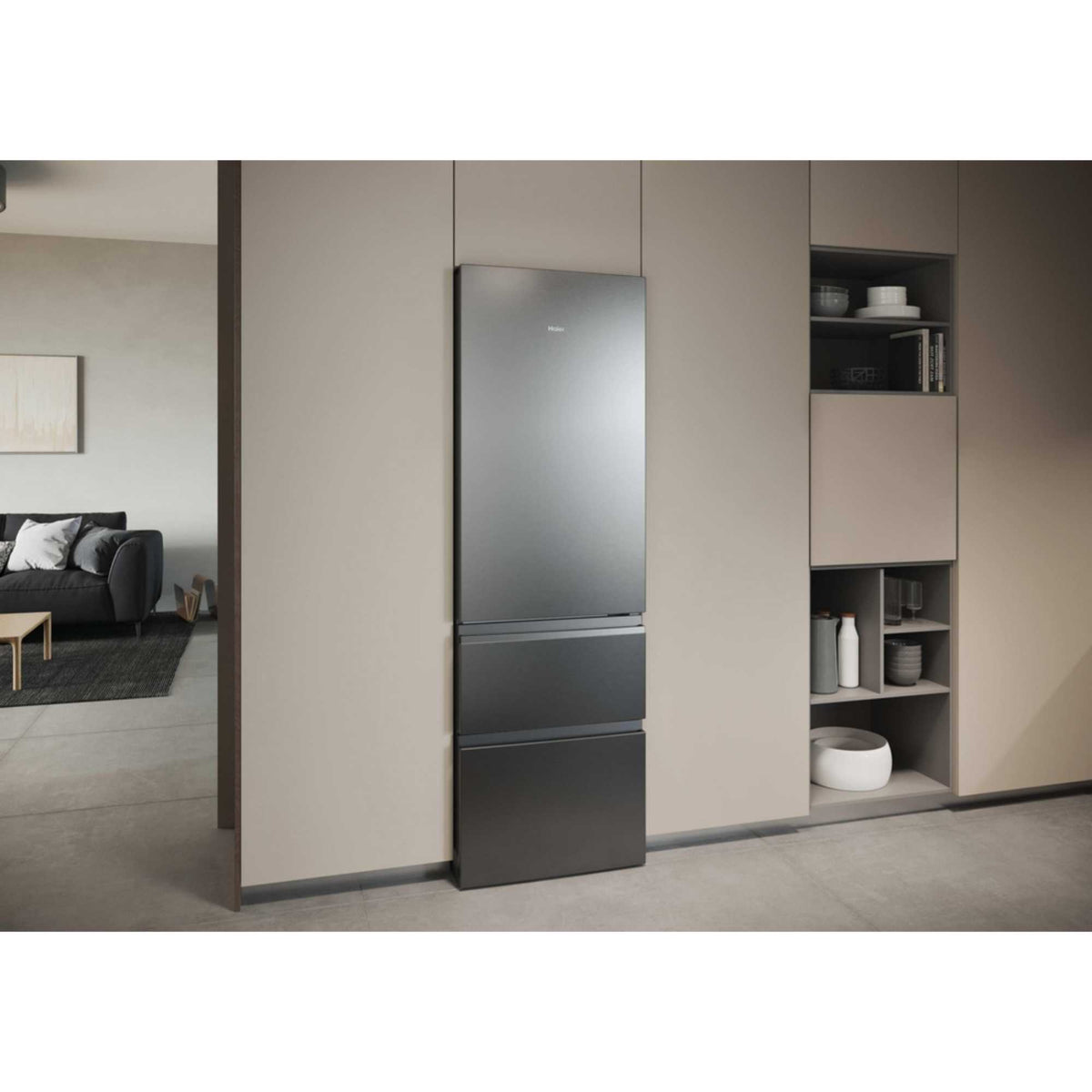 Haier Fridge Freezer No Frost 60/40 - Silver - HTR3618DNMG