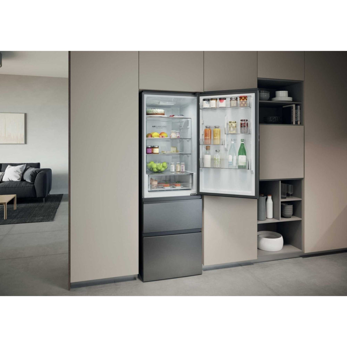 Haier Fridge Freezer No Frost 60/40 - Silver - HTR3618DNMG