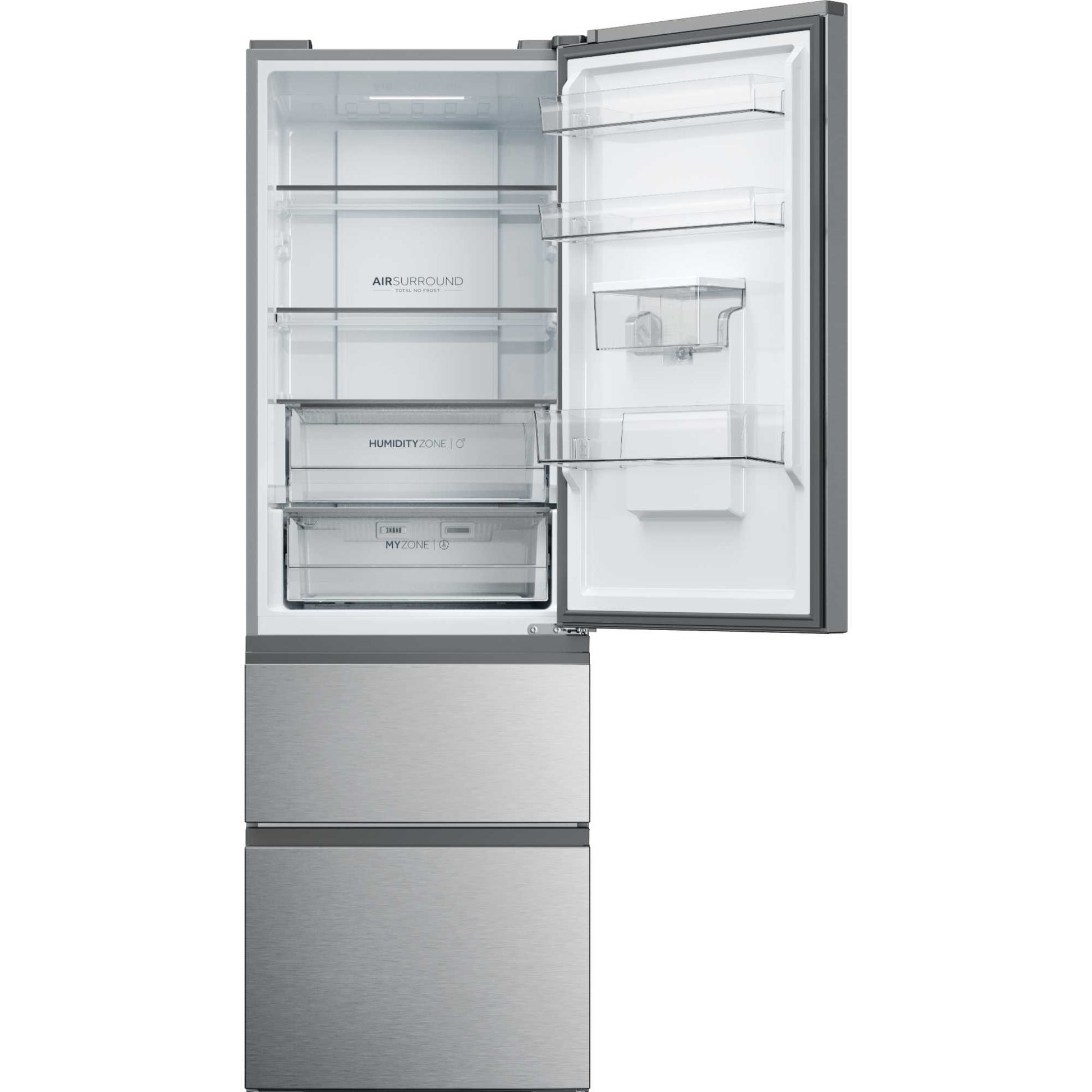 Haier 2D 60 Series 5 Fridge Freezer 60/40 Total No Frost - Gentle Silver - HTW5618EWMG