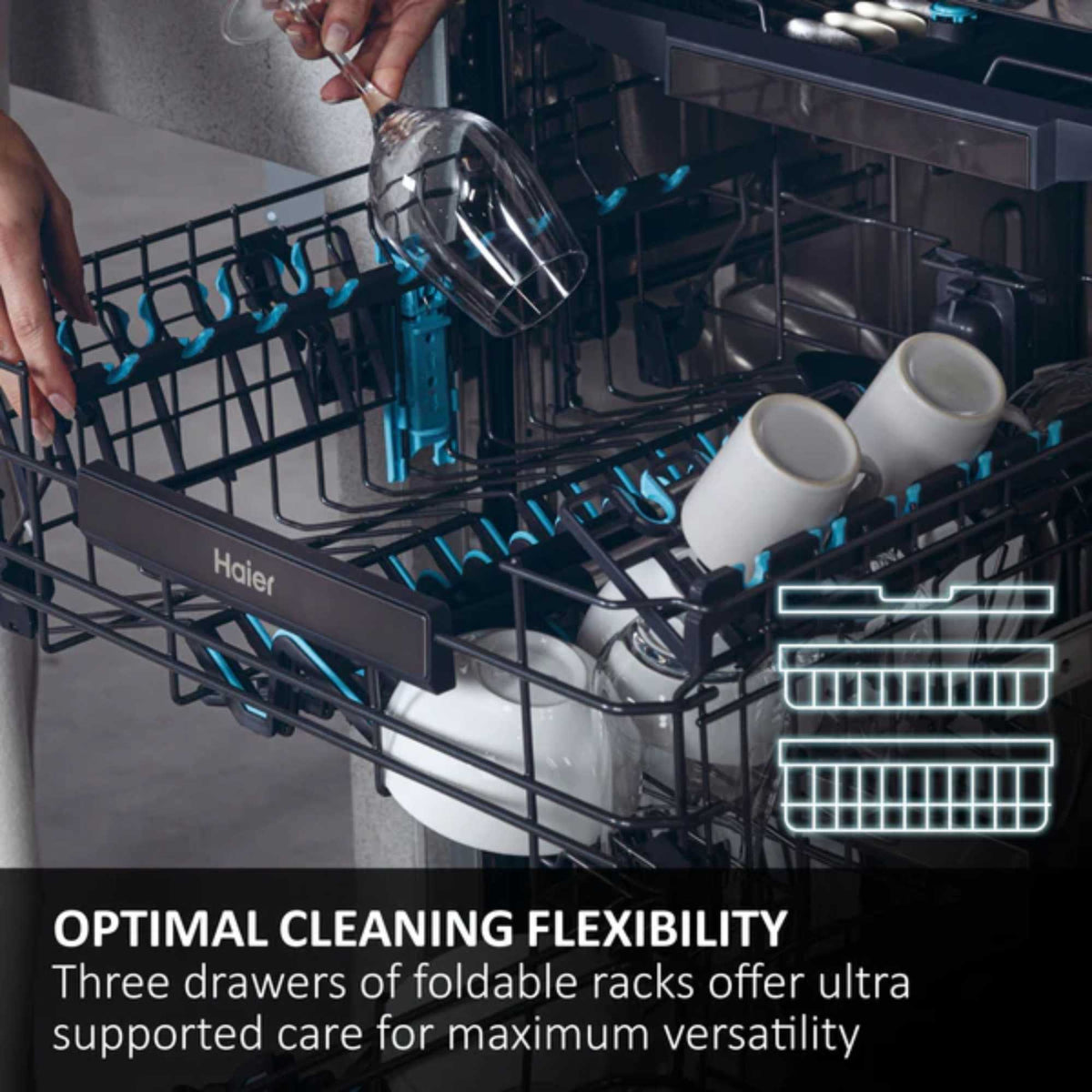 Haier I-Pro Shine Series 3 Freestanding Full-Sized Dishwasher - XF 5C4M1X-80