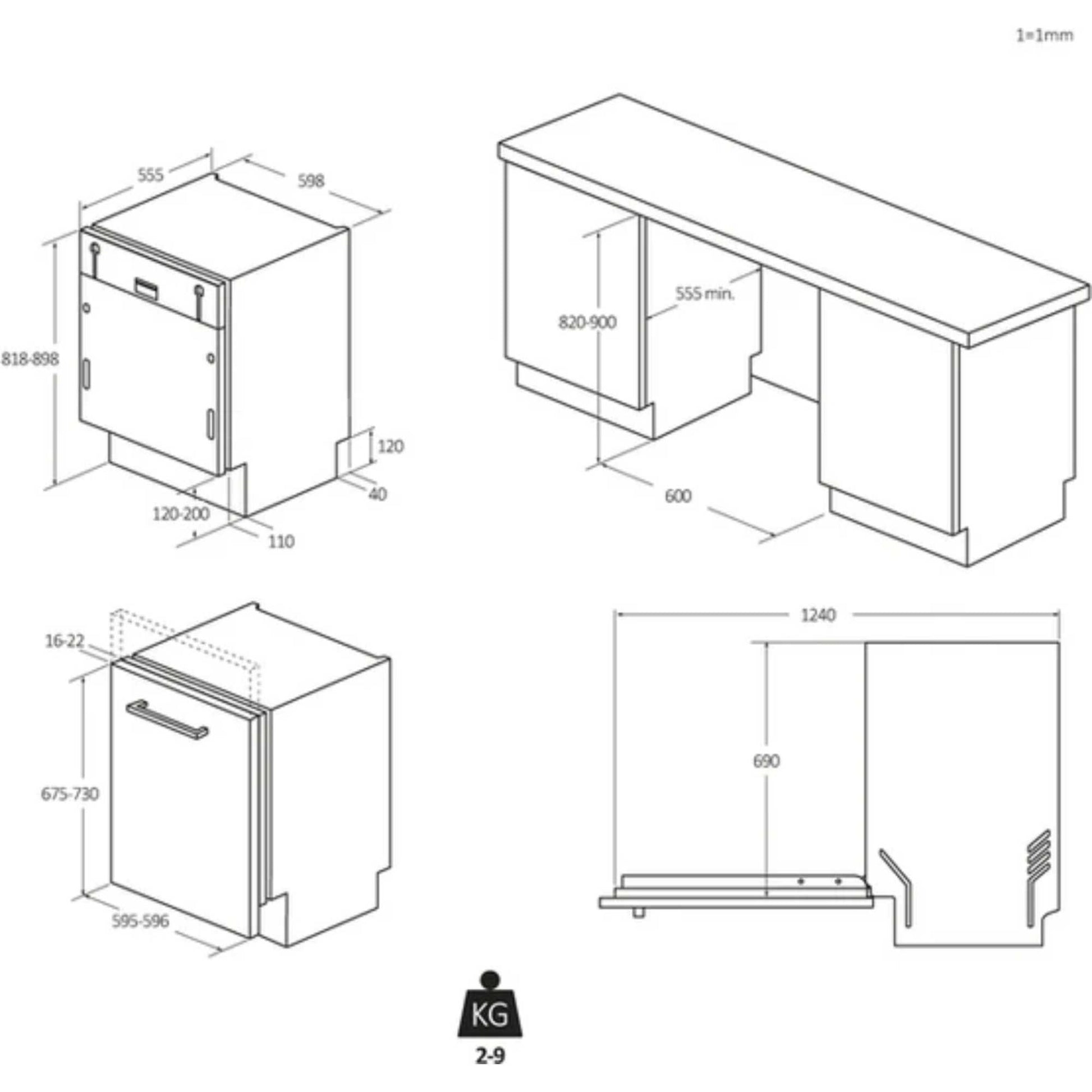 Haier Washlens Plus Fully Integrated Full-Sized Dishwasher - XI 6C4S3FSB-80