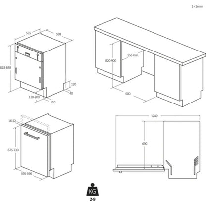 Haier Washlens Plus Fully Integrated Full-Sized Dishwasher - XI 6C4S3FSB-80