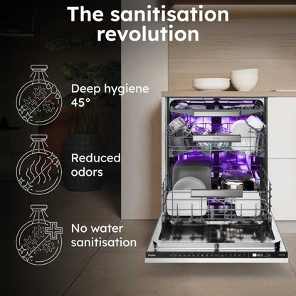 Haier I-Pro Shine Series 6 Fully Integrated Dishwasher Full-Sized - XS 4A4M4BB-80