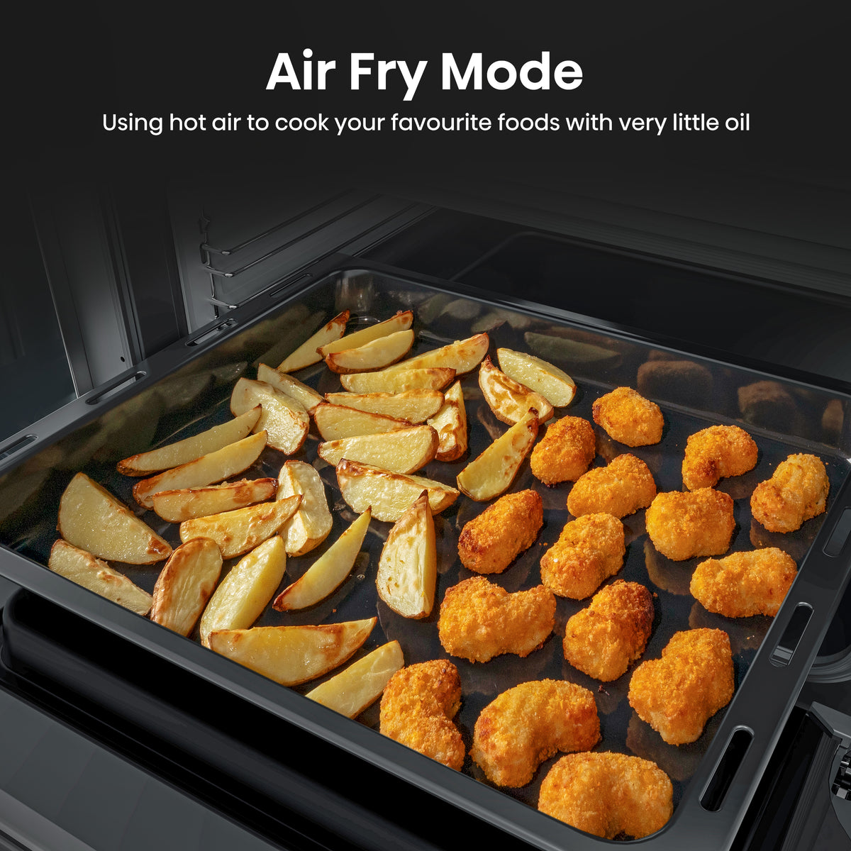 Hisense HDCEC5C10B Freestanding Double Oven with 4 Ceramic Hobs - Black