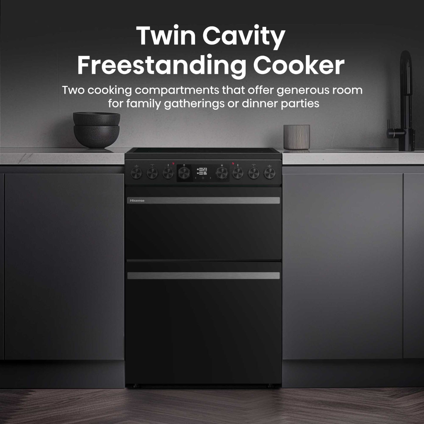 Hisense 60cm Electric Double Oven Cooker - HDCEC6C20B