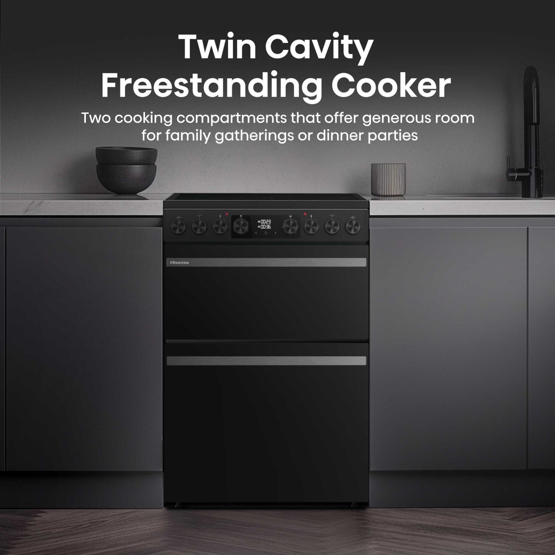 Hisense 60cm Electric Double Oven Cooker - HDCEC6C20B