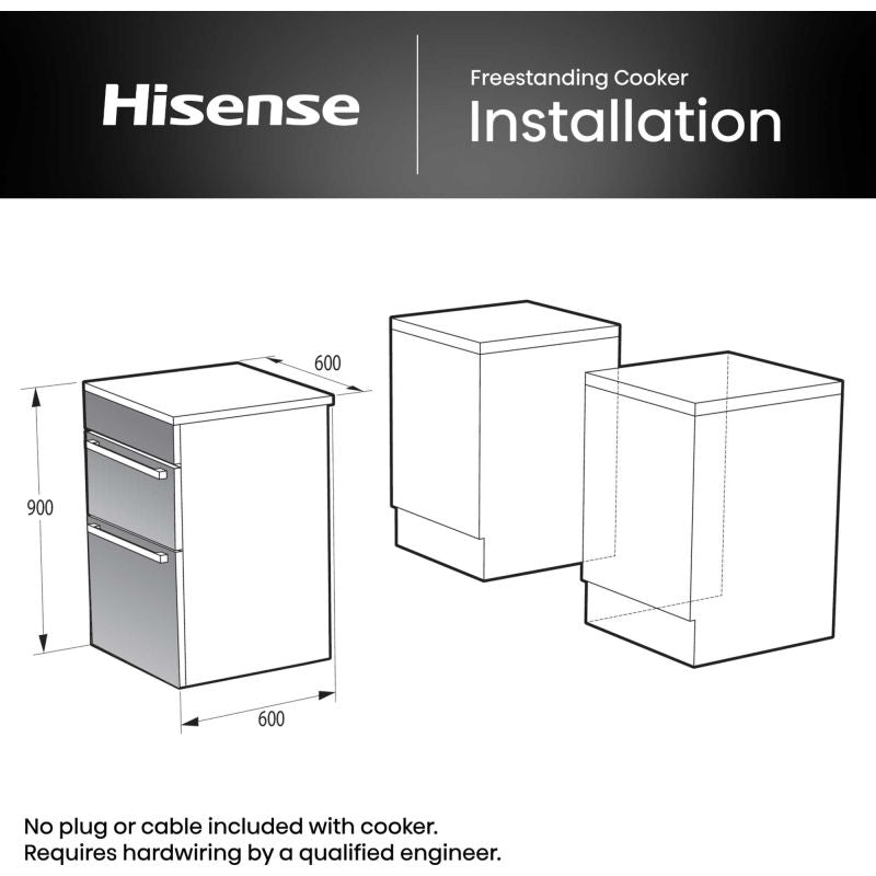 Hisense 60cm Electric Double Oven Cooker - HDCEC6C20B
