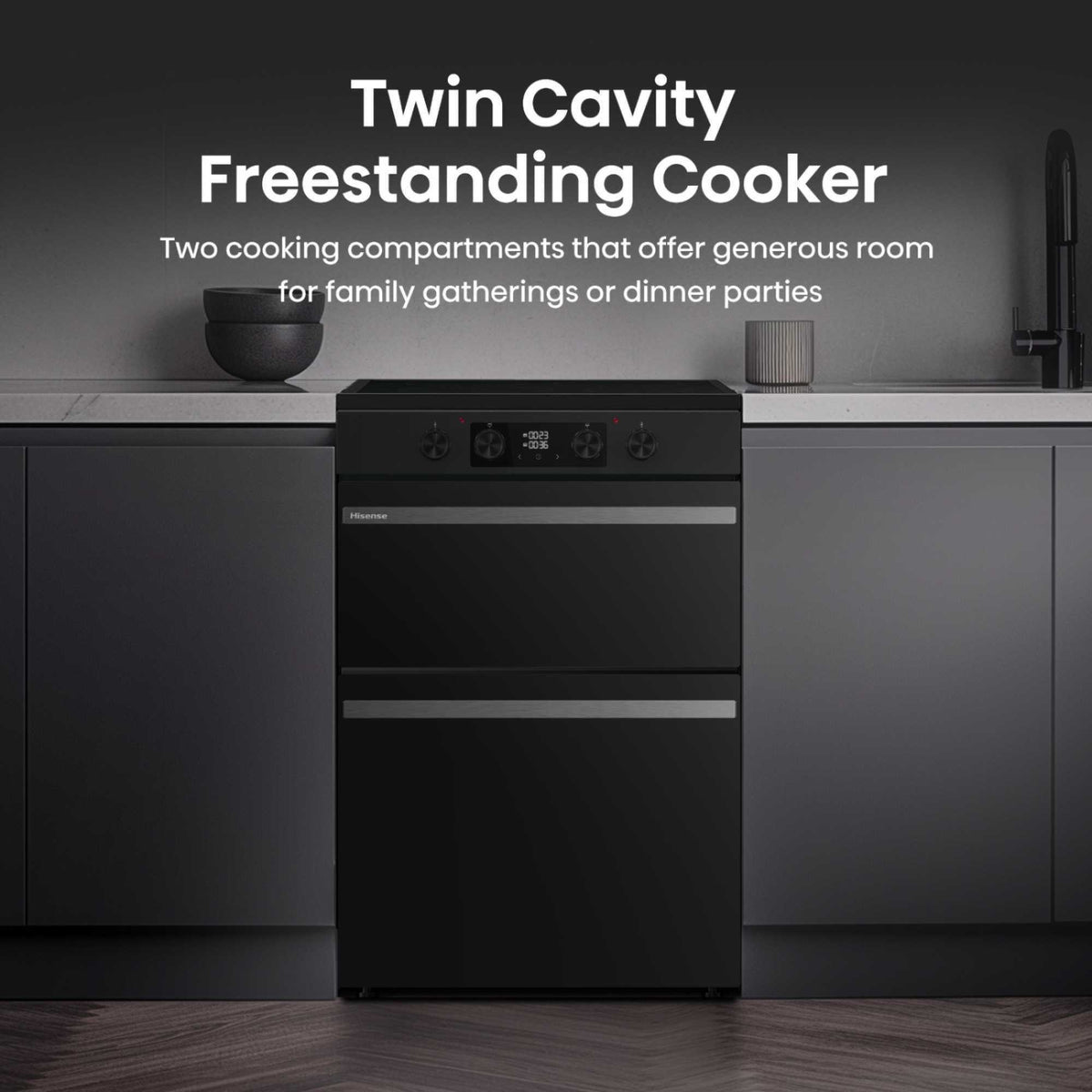 Hisense 60cm Electric Double Oven Cooker - HDCEIT6C20B