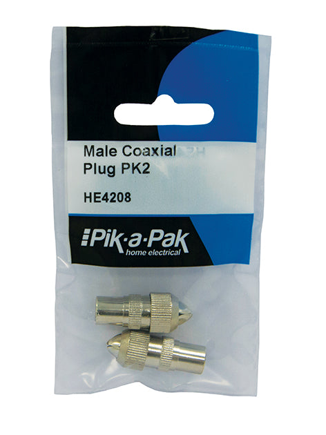 MALE COAXIAL PLUG (PACK OF 2)