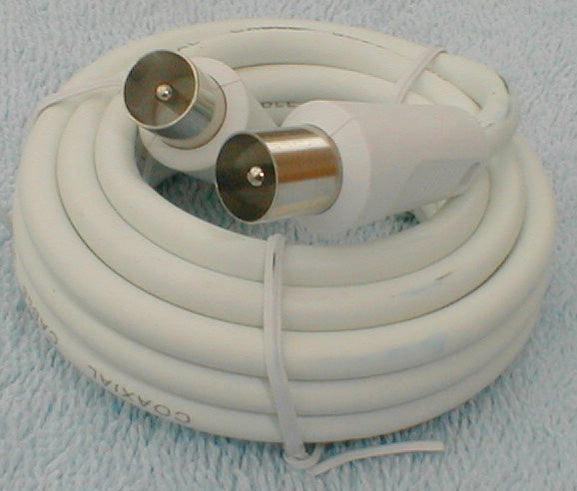 4M COAXIAL FLY LEAD PLUG TO PLUG WHITE