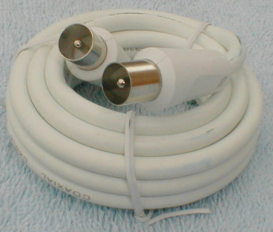 4M Coaxial Fly Lead Plug To Plug White