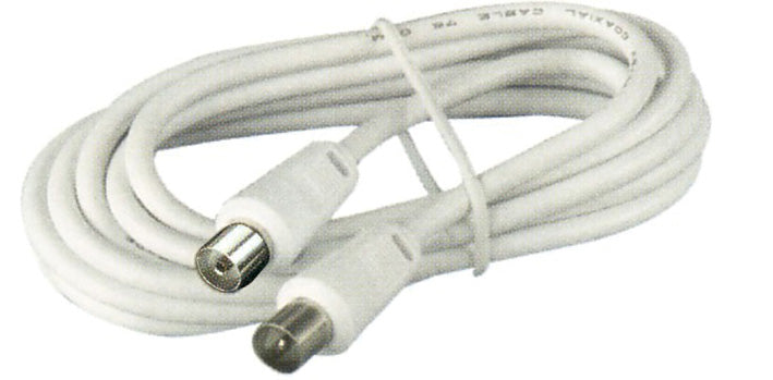 2M COAXIAL FLY LEAD PLUG TO SOCKET WHITE