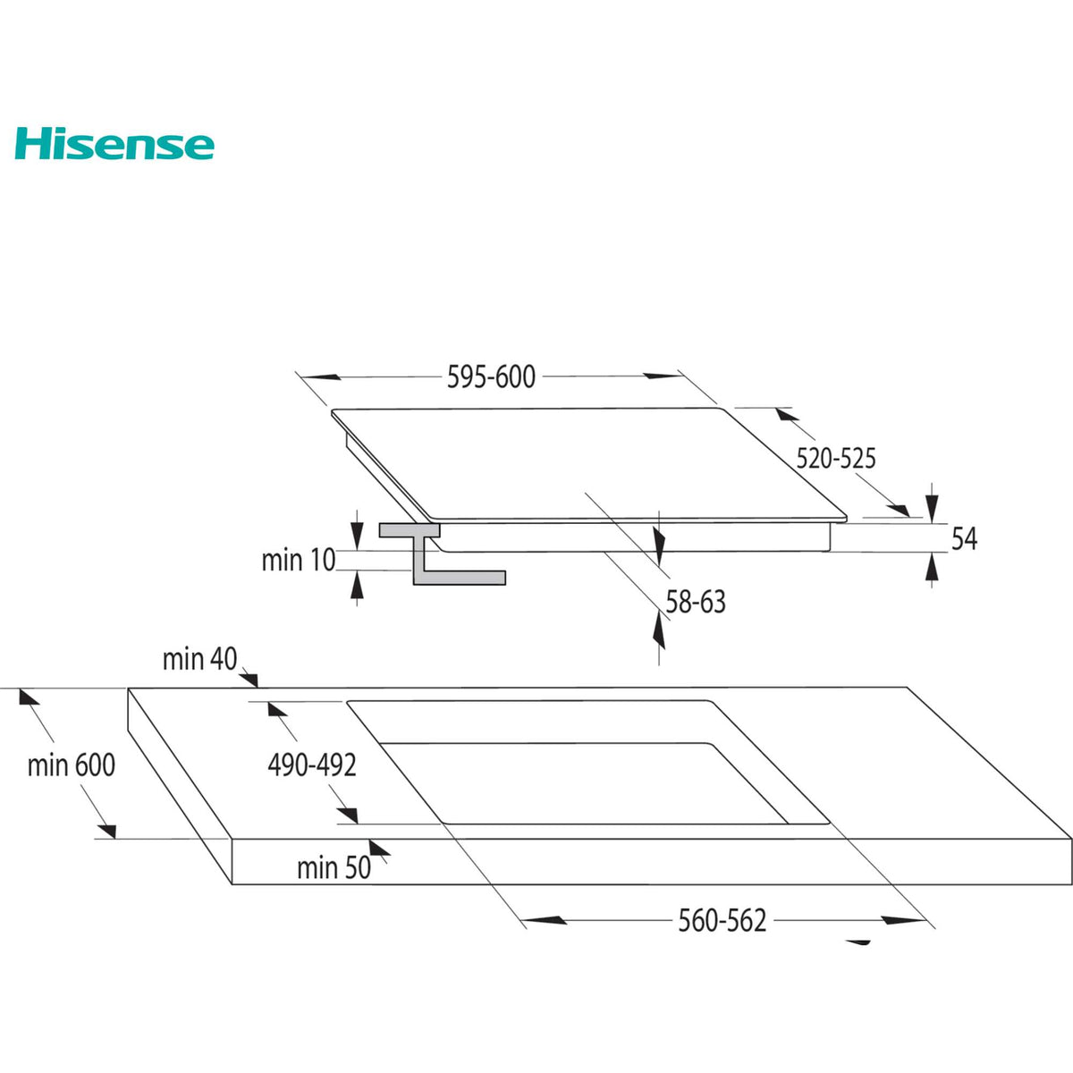 Hisense HI6421BSC 60cm 4 Burner Induction Hob - Black
