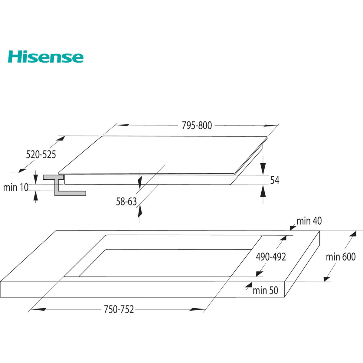 Hisense HI8421BSC 80cm 4 Zone Induction Hob