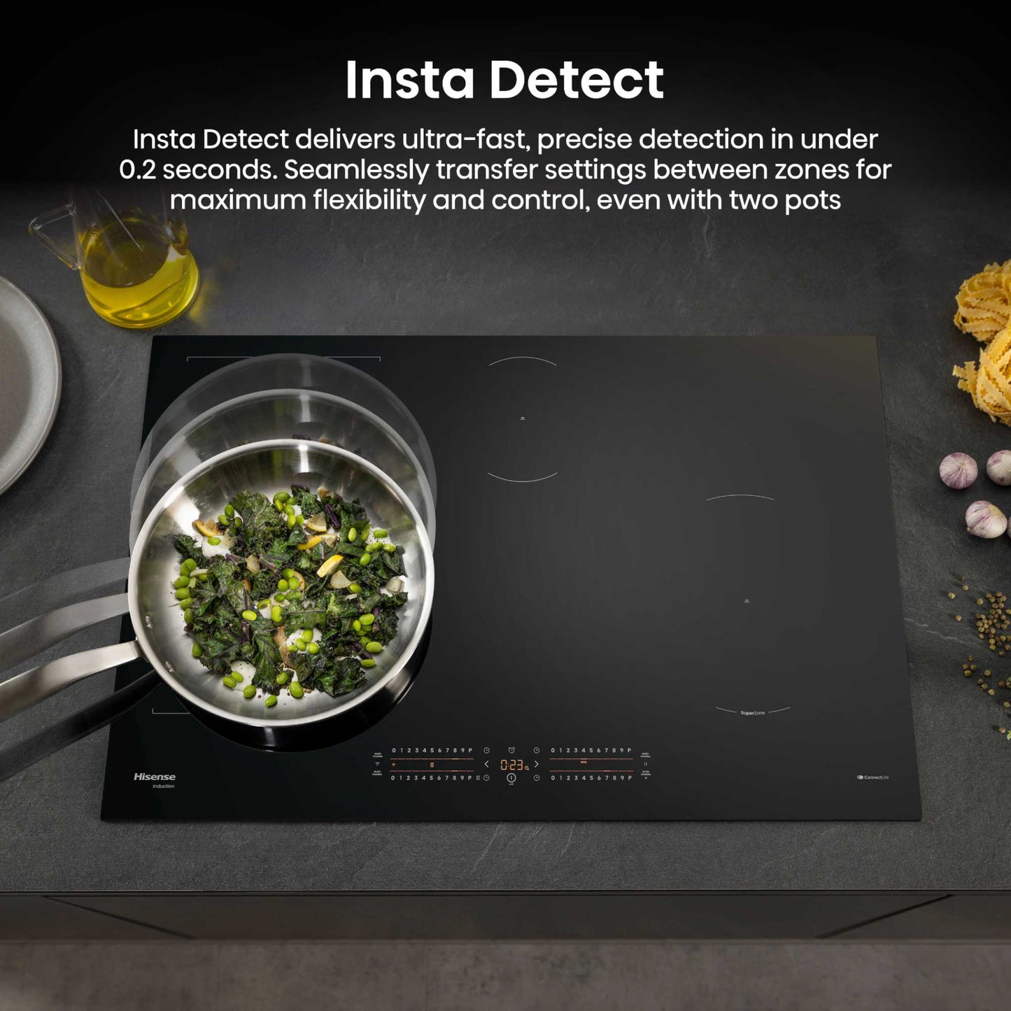 Hisense HI8432BSCWF Hi6 80cm 4 Zone Induction Hob - Black