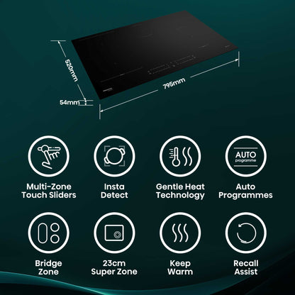 Hisense HI8432BSCWF Hi6 80cm 4 Zone Induction Hob - Black
