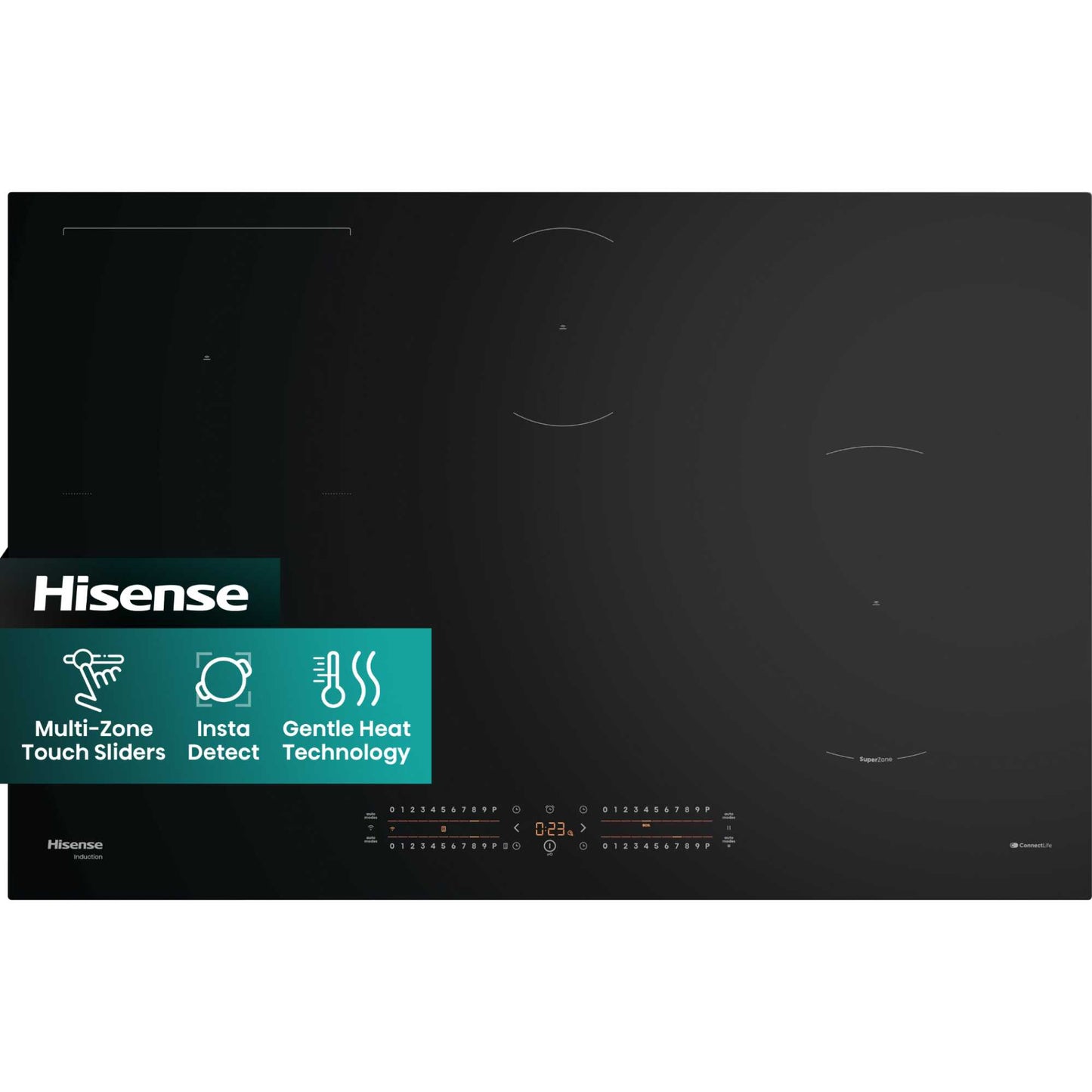 Hisense HI8432BSCWF Hi6 80cm 4 Zone Induction Hob - Black