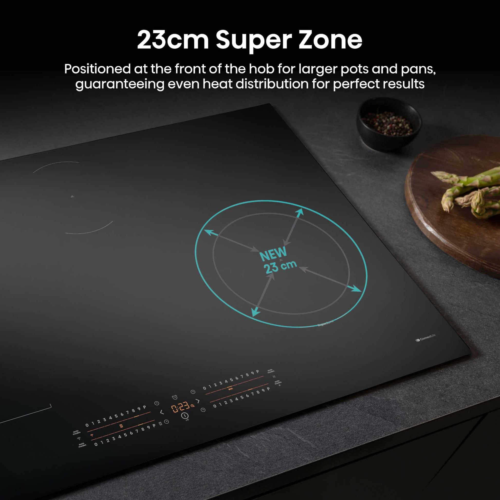 Hisense HI8432BSCWF Hi6 80cm 4 Zone Induction Hob - Black