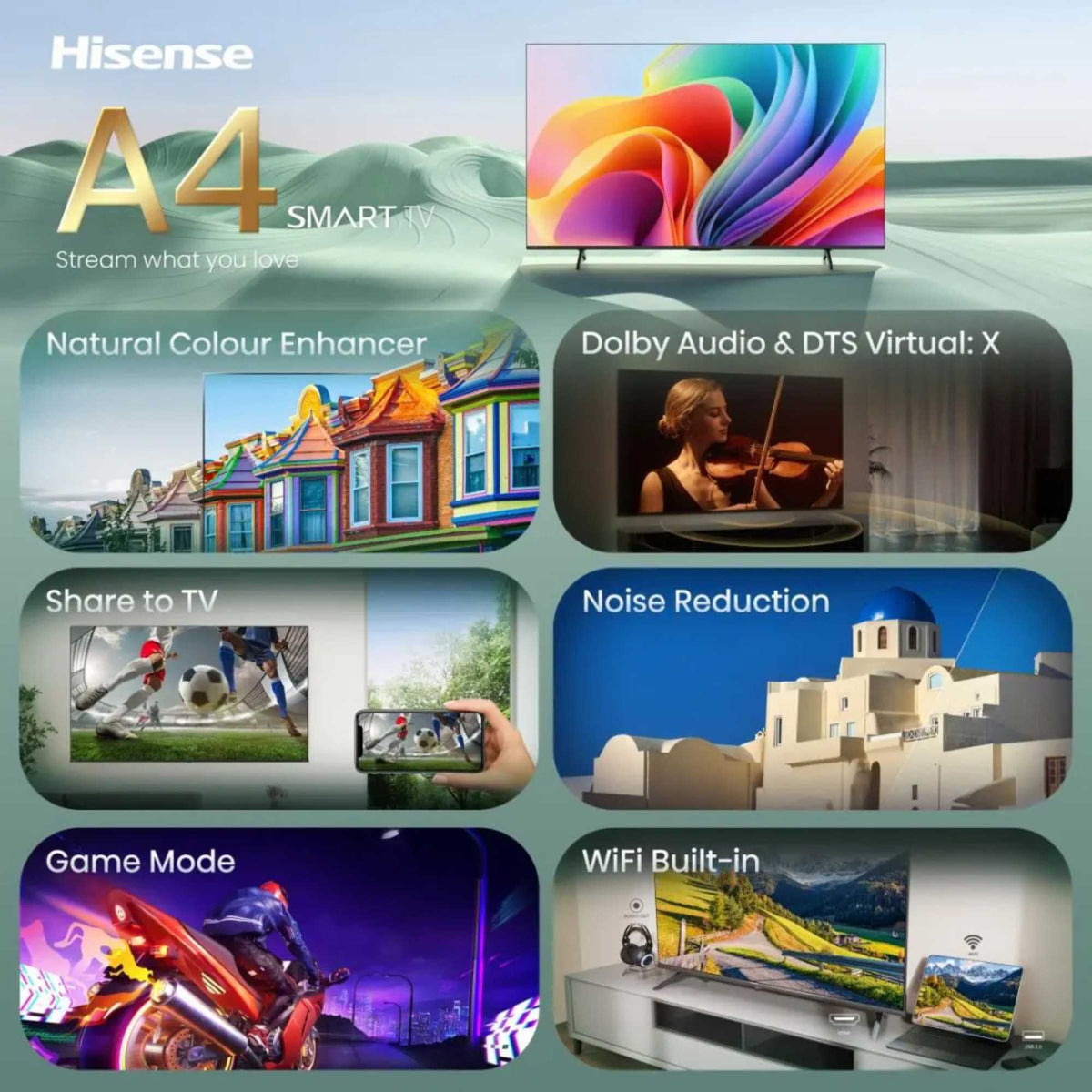 Hisense A4S 40" Full 1080 HD DLED Smart TV - 40A4STUK