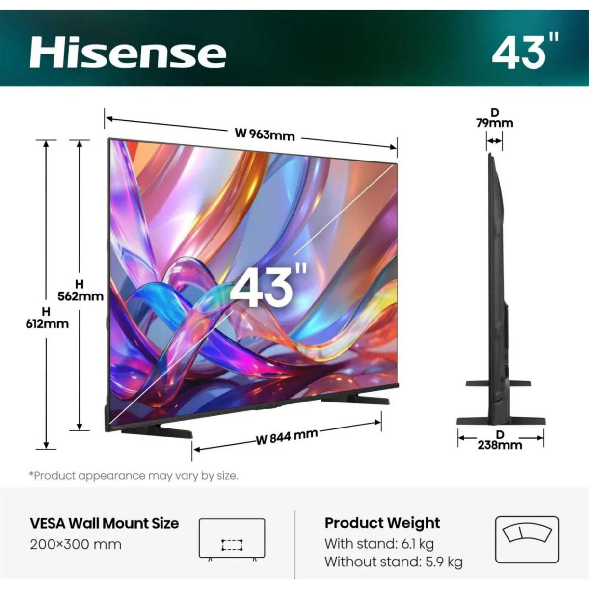 Hisense Q7S 43" HI-QLED Smart TV - 43Q7STUK