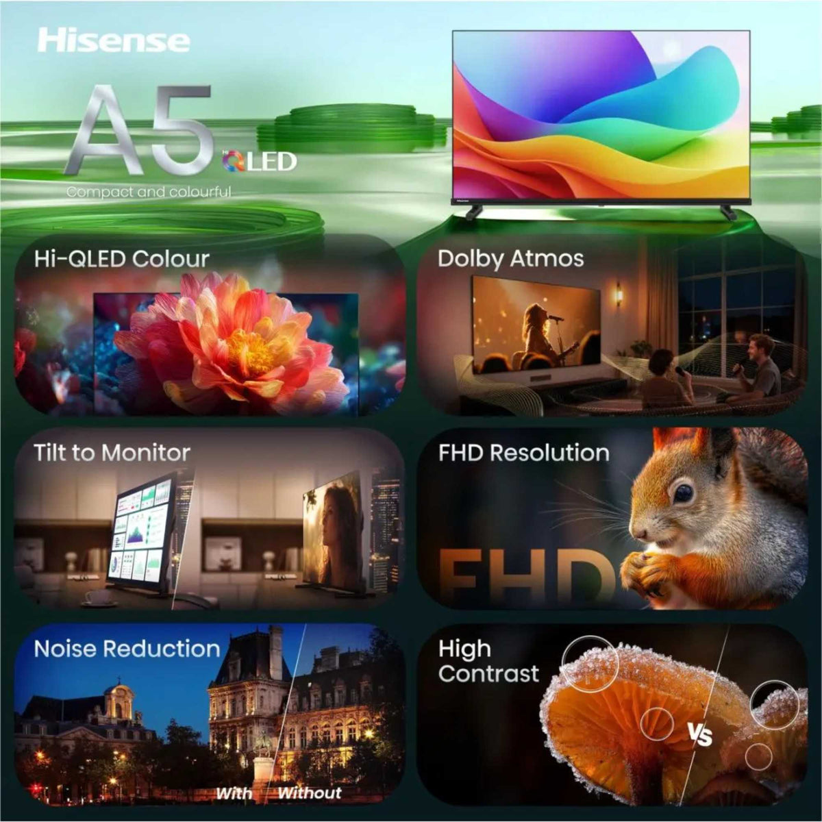 Hisense A5S 50" Full 1080 HD Hi-QLED Smart TV - 50A5STUK