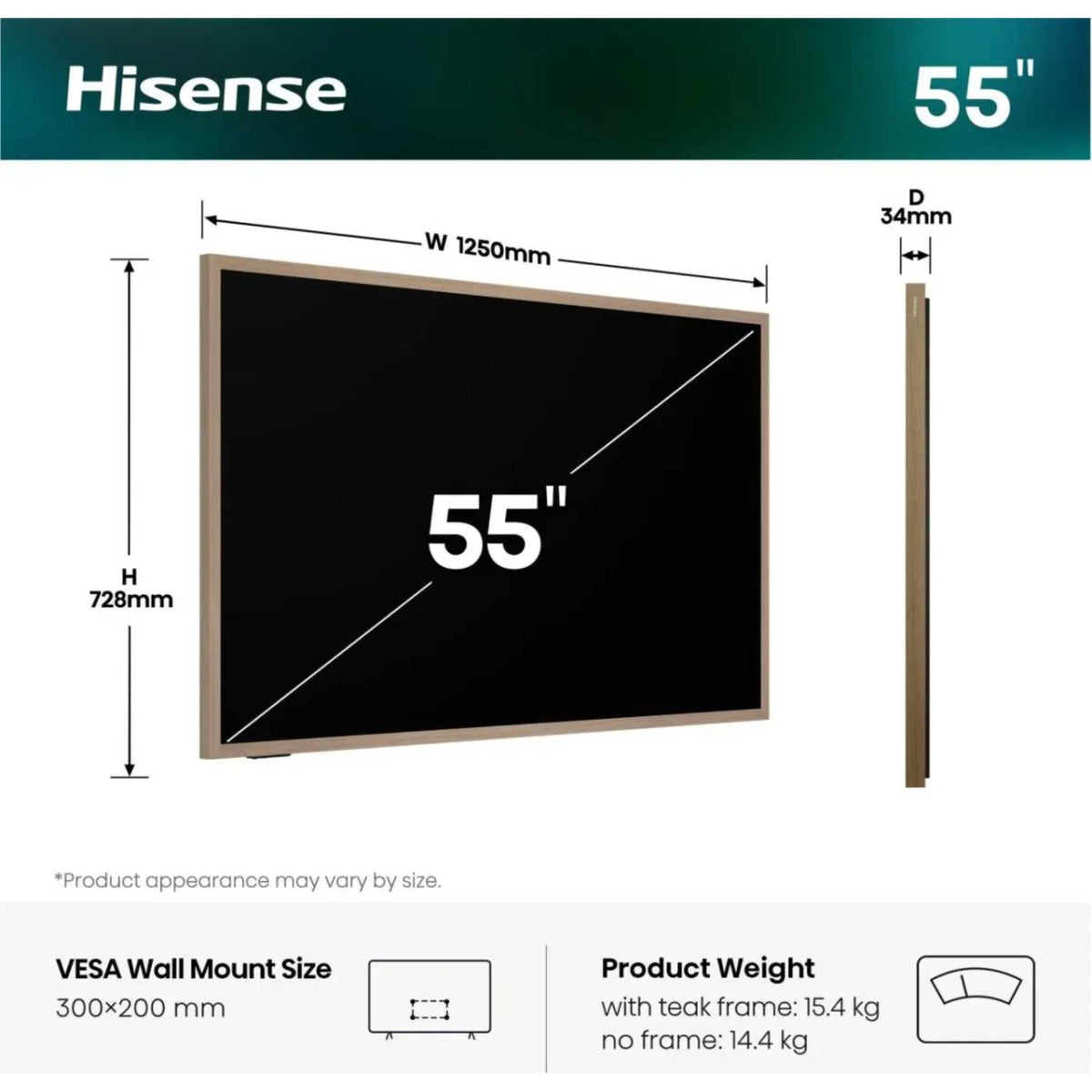 Hisense S7S 55" 4K HDR Smart VIDAA OS TV with Freely - 55S7STUK