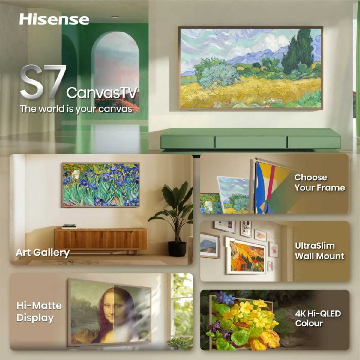 Hisense S7S 55" 4K HDR Smart VIDAA OS TV with Freely - 55S7STUK