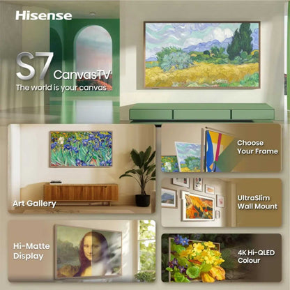 Hisense S7S 55" 4K HDR Smart VIDAA OS TV with Freely - 55S7STUK