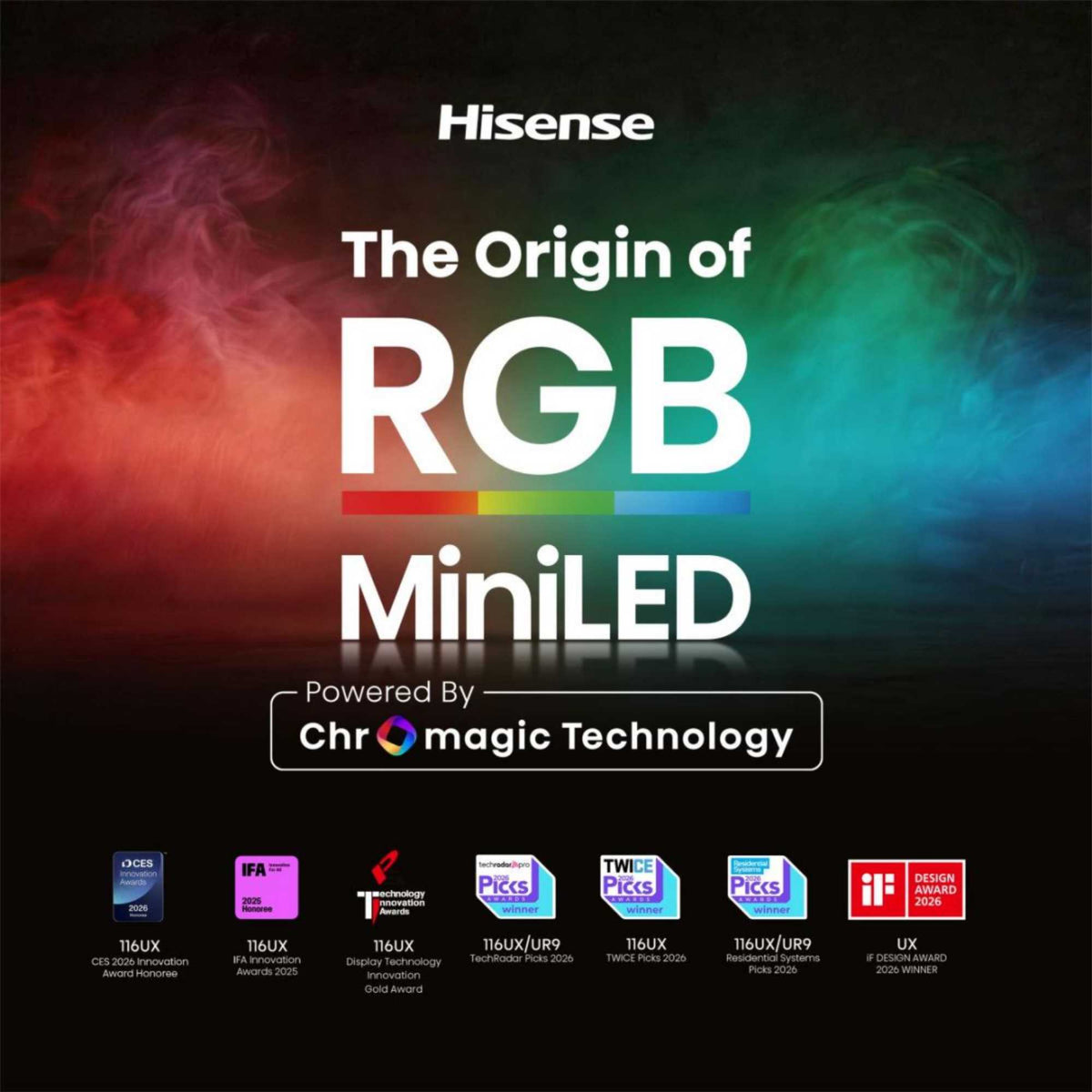 Hisense UR8S 55" 4K RGB Mini LED Smart TV -55UR8STUK