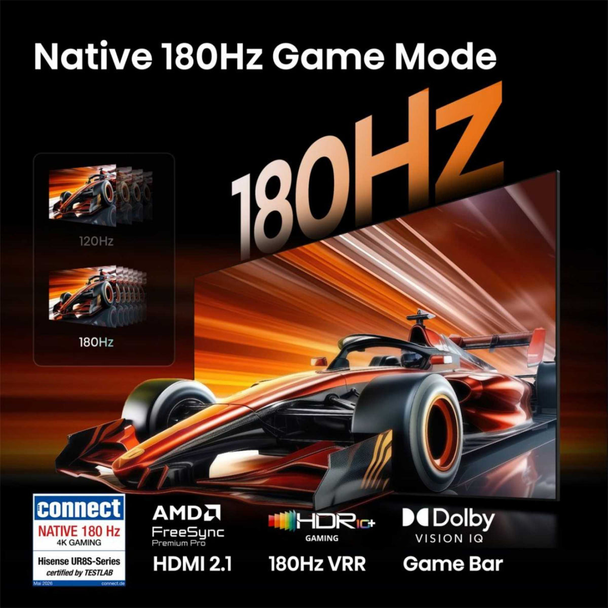 Hisense UR8S 55" 4K RGB Mini LED Smart TV -55UR8STUK