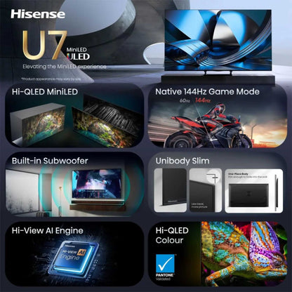 Hisense U7S 65" 4K Ultra HD ULED MiniLED Smart TV - 65U7STUK