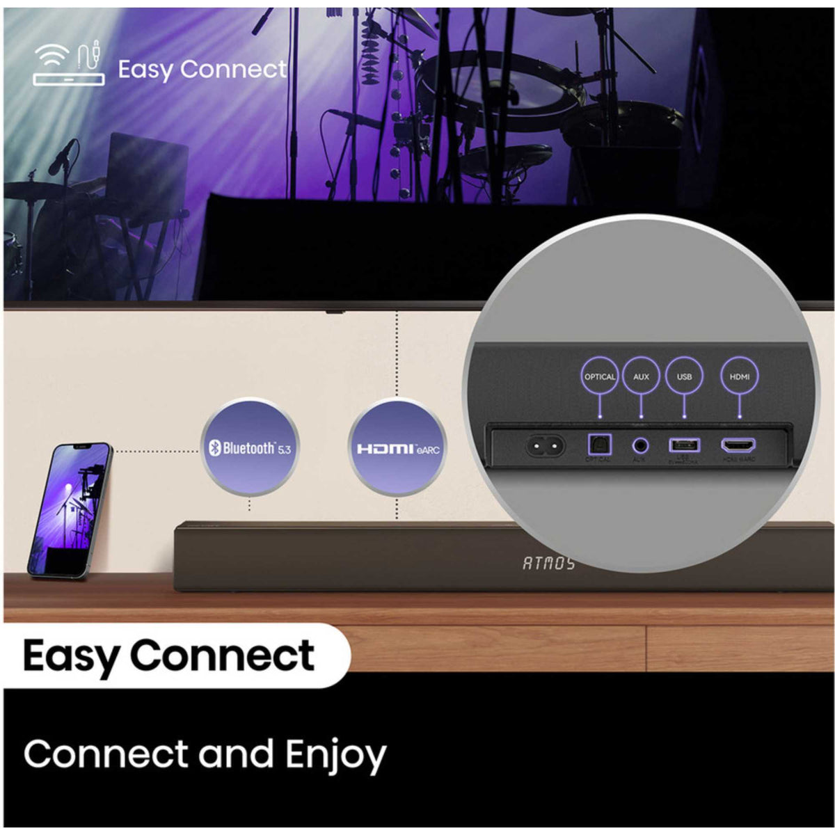 Hisense AX5100Q 5.1ch Dolby Atmos Soundbar with Wireless Subwoofer