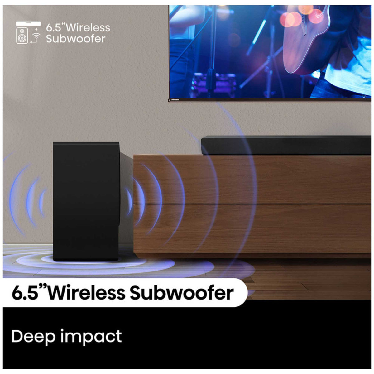 Hisense AX5100Q 5.1ch Dolby Atmos Soundbar with Wireless Subwoofer