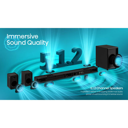Hisense AX5125H 5.1.2 Channel Cinematic Soundbar with Wireless Subwoofer
