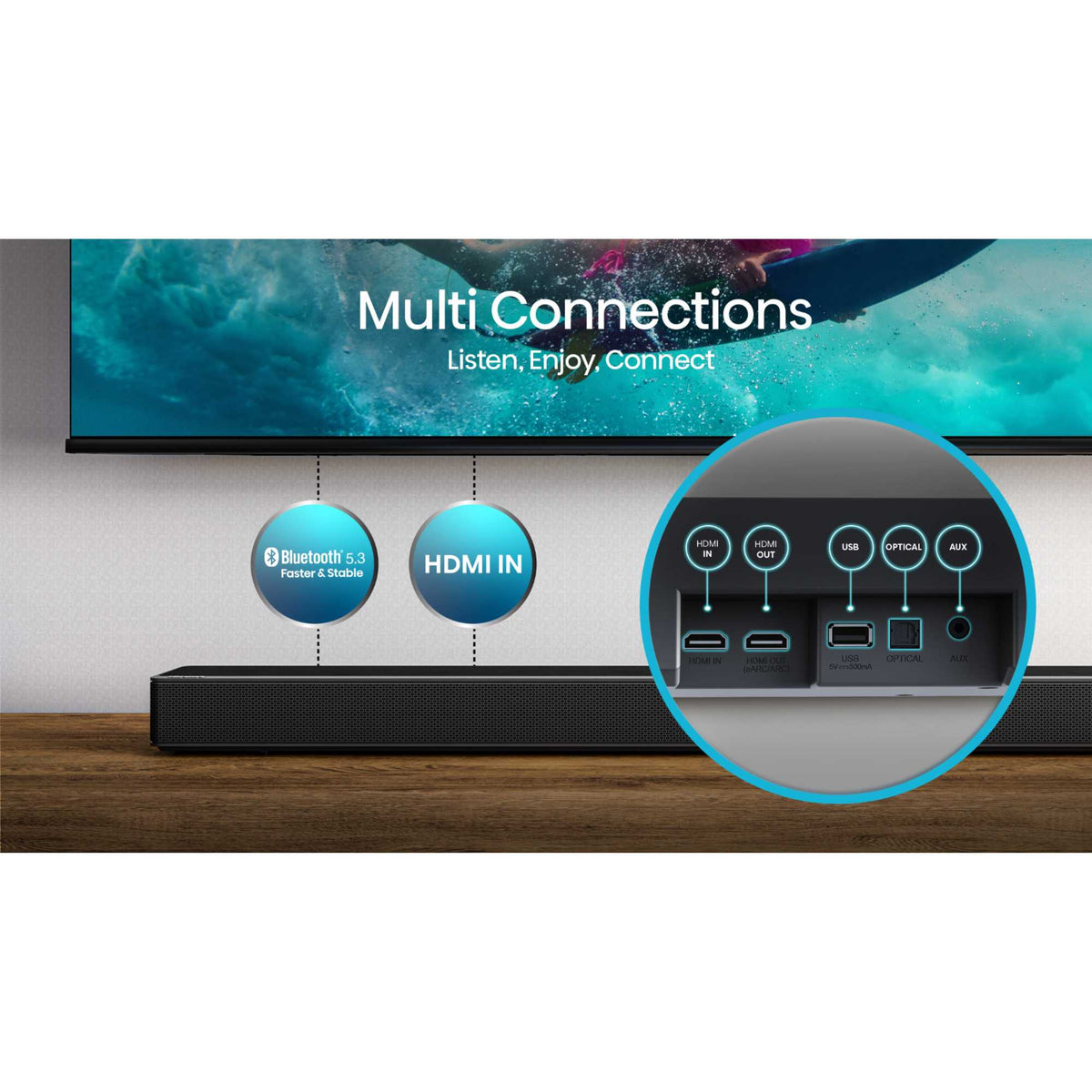 Hisense AX5125H 5.1.2 Channel Cinematic Soundbar with Wireless Subwoofer