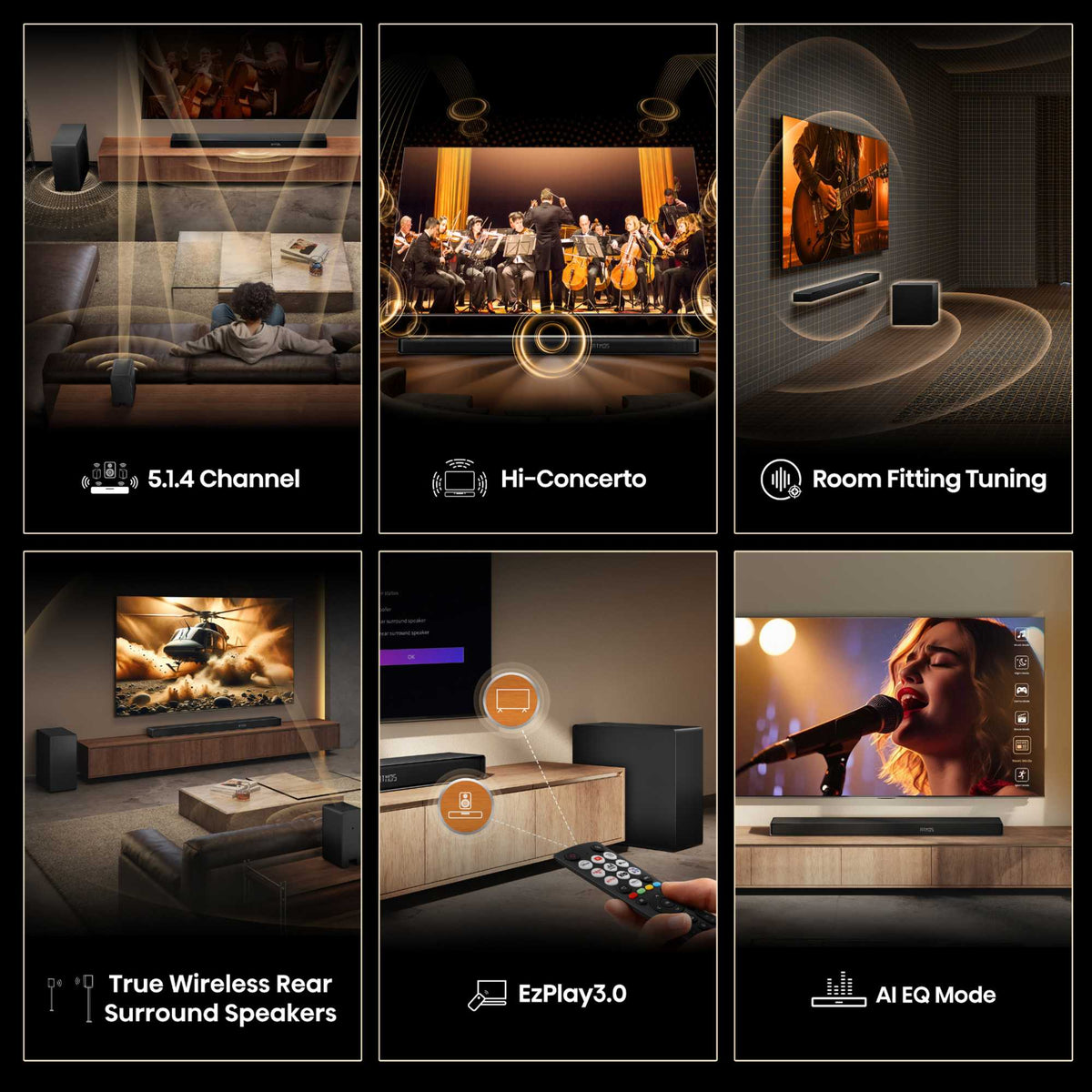 Hisense AX5140Q AX Series 5.1.4 Channel Soundbar with Rear Speakers & Subwoofer