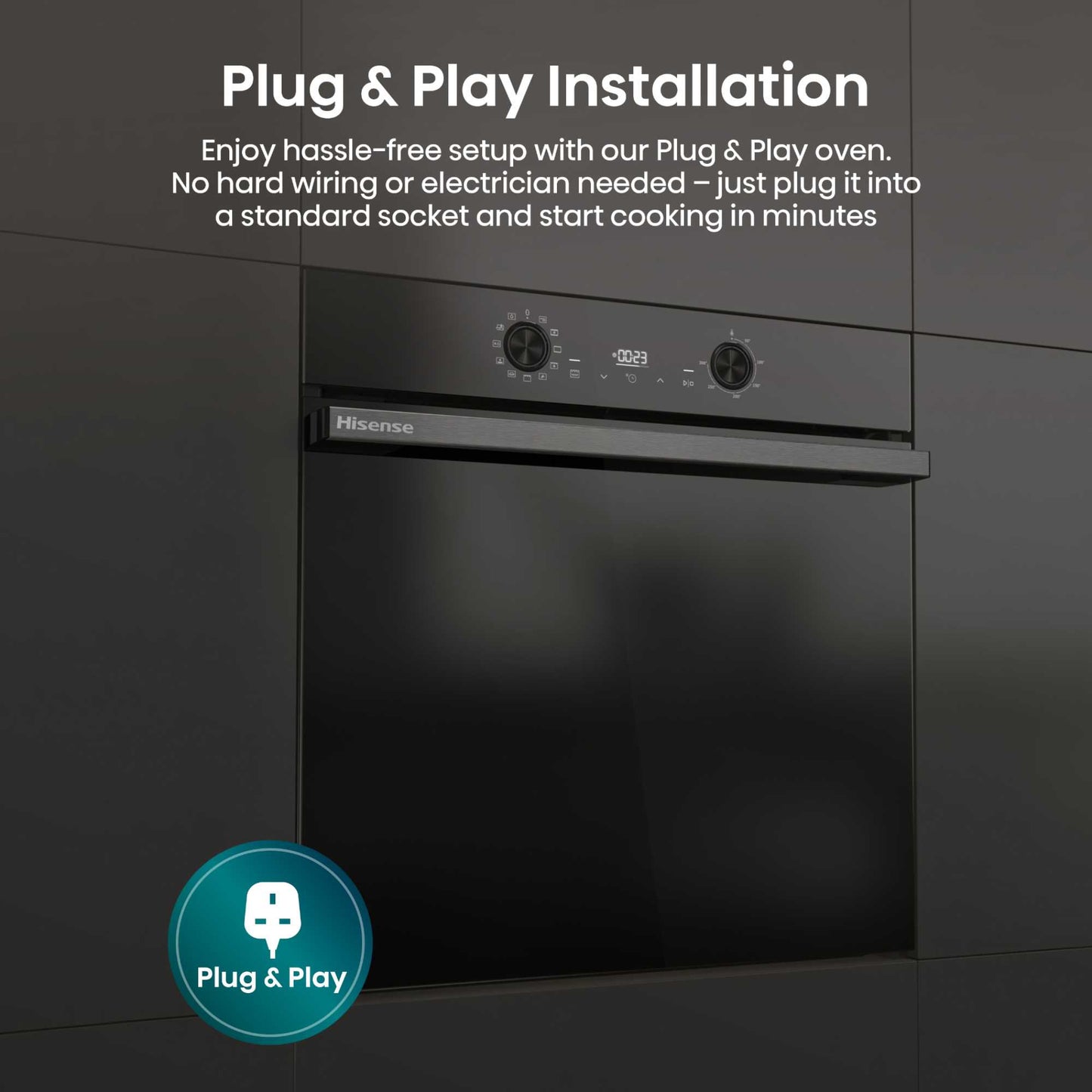 Hisense BI622ABPGUK Hi2 77L Built-in Electric Steam Oven - Black