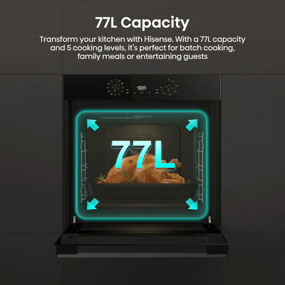 Hisense BI622ABPGUK Hi2 77L Built-in Electric Steam Oven - Black