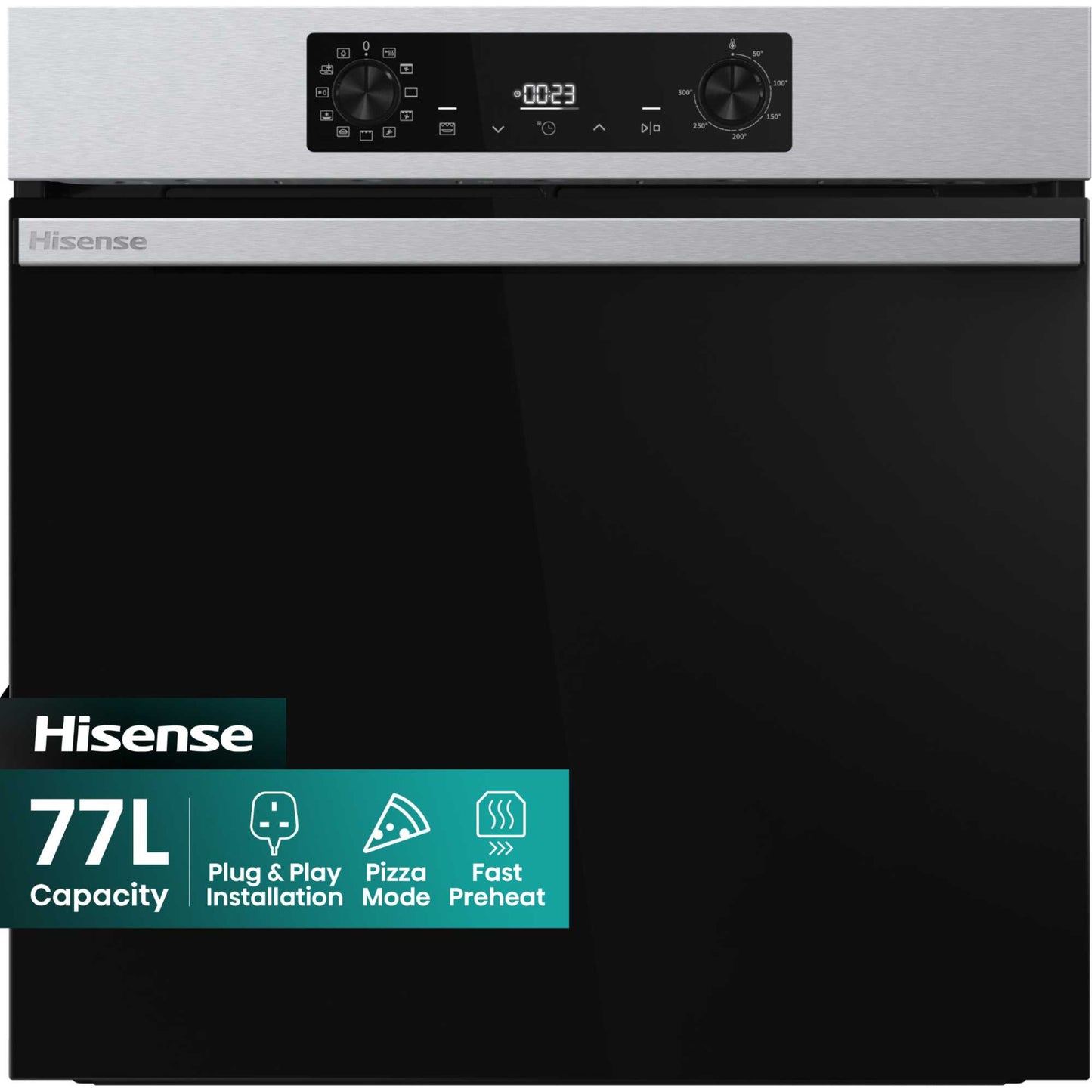 Hisense BI622AXPGUK Hi2 77L Built-in Electric Steam Oven - Black
