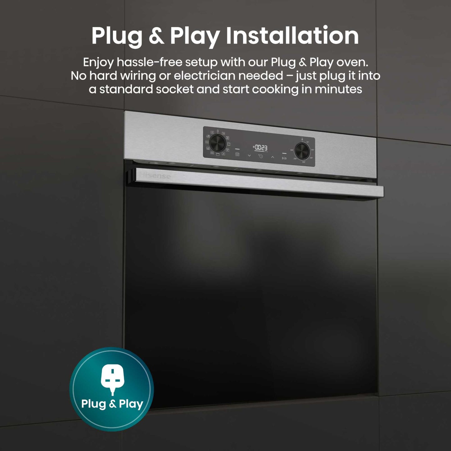 Hisense BI622AXPGUK Hi2 77L Built-in Electric Steam Oven - Black
