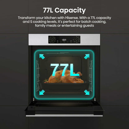 Hisense BI622AXPGUK Hi2 77L Built-in Electric Steam Oven - Black