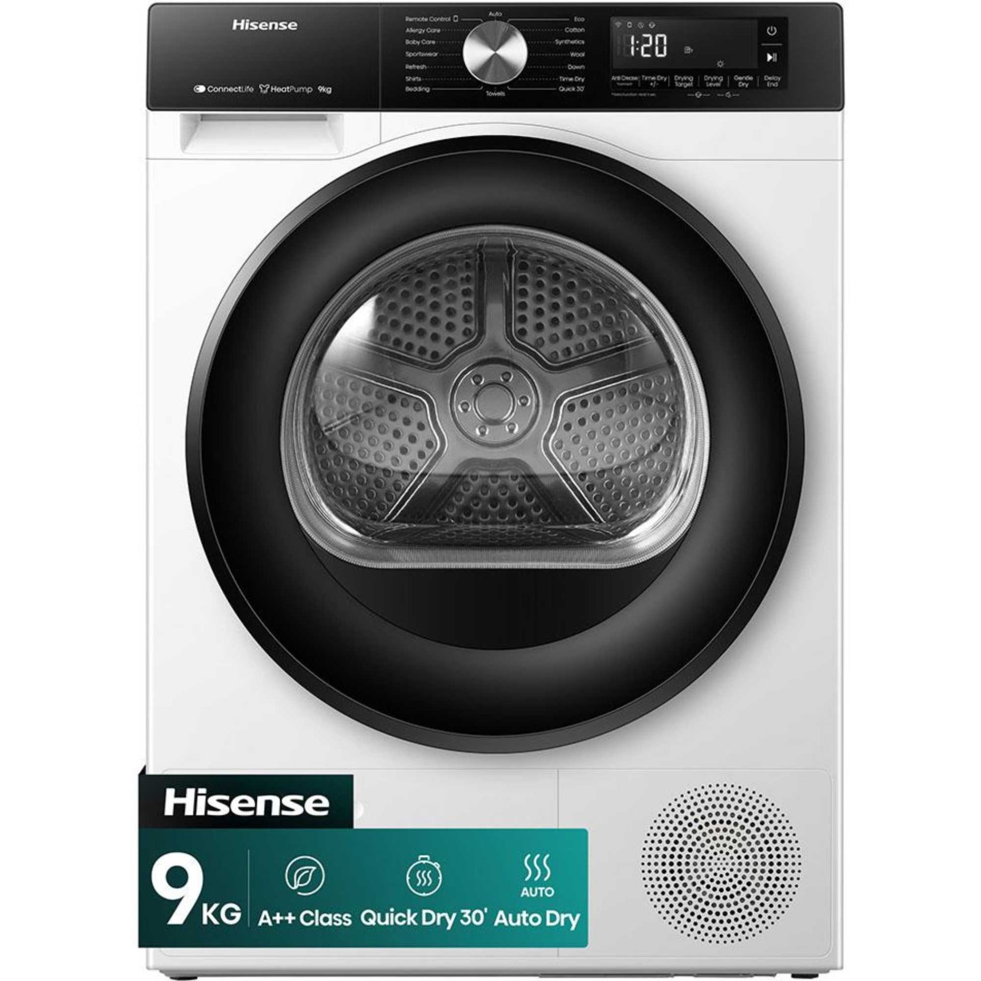 Hisense 3S 9kg Heat Pump Tumble Dryer - DH3S902BWCC