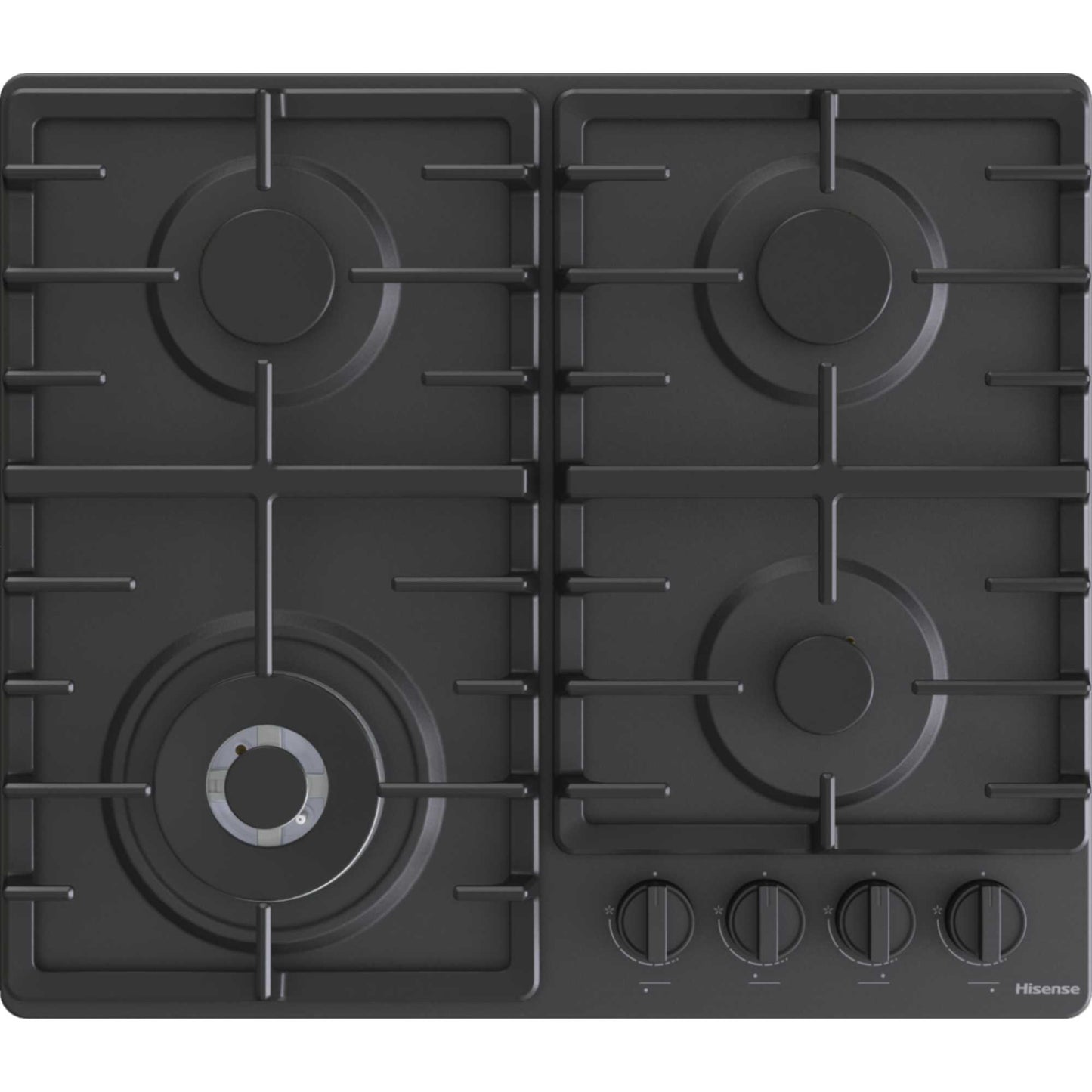 Hisense GM663BHF Hi2 60cm 4 Zone Gas Hob - Black