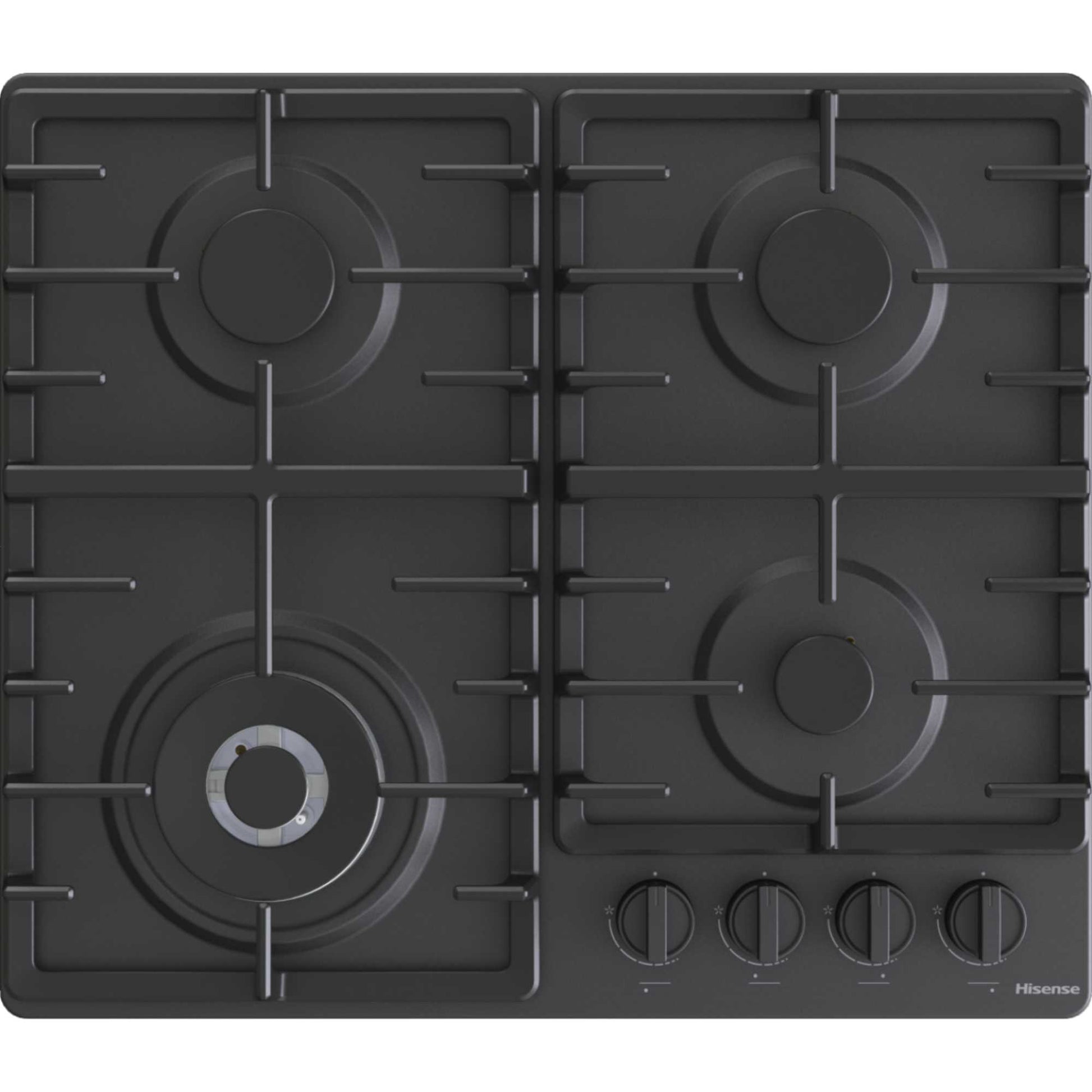 Hisense GM663BHF Hi2 60cm 4 Zone Gas Hob - Black