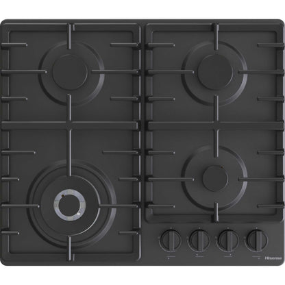 Hisense GM663BHF Hi2 60cm 4 Zone Gas Hob - Black