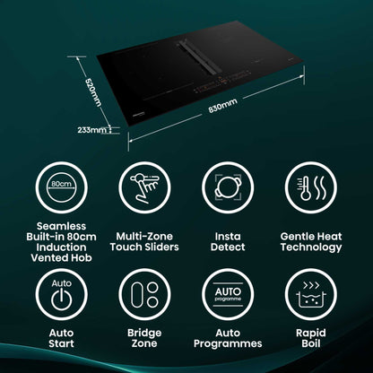 Hisense HEH8432BSCWF 83cm 4 Vented Induction Hob