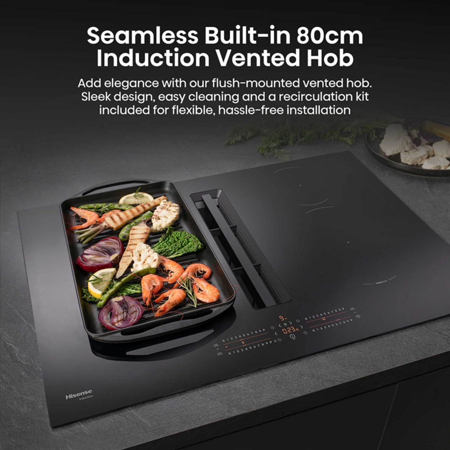 Hisense HEH8432BSCWF 83cm 4 Vented Induction Hob